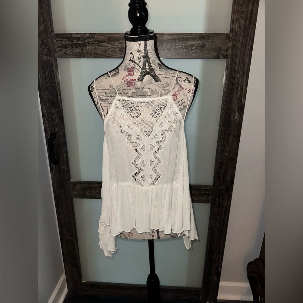 Rip Curl White Lace Halter Blouse